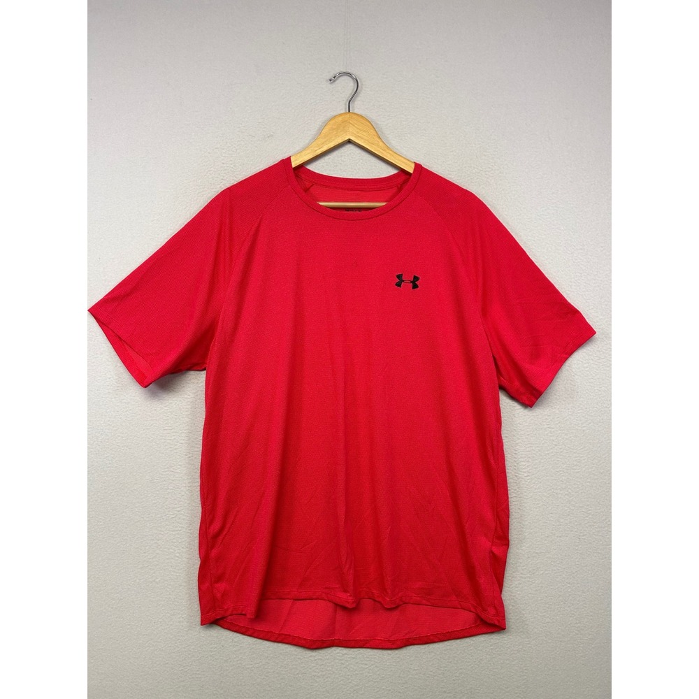 Athletic Under Armour Mens XL Red The Tech Tee Short Sleeve Shirt Gym Wortout